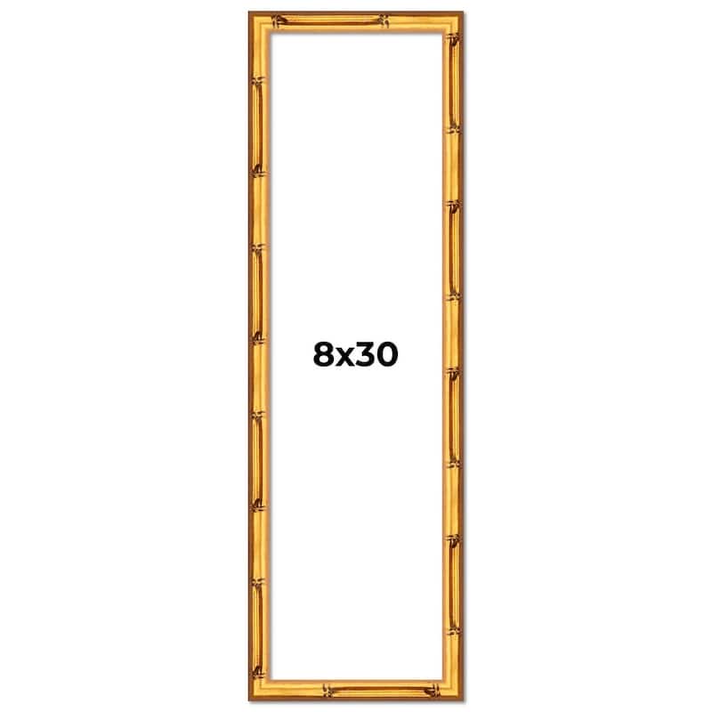 8x30 Frame Gold Bamboo Solid Wood Picture Frame | 1 Inch Moulding