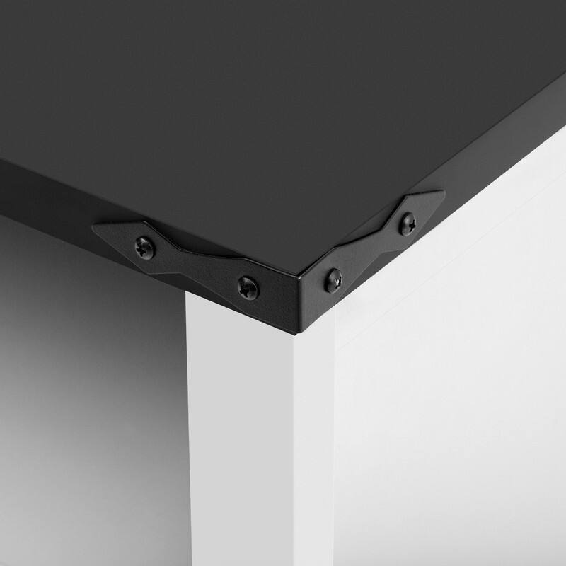 Modern 4-Door Sideboard Buffet with Power Outlets Adjustable Shelves and Half-Open Storage Design