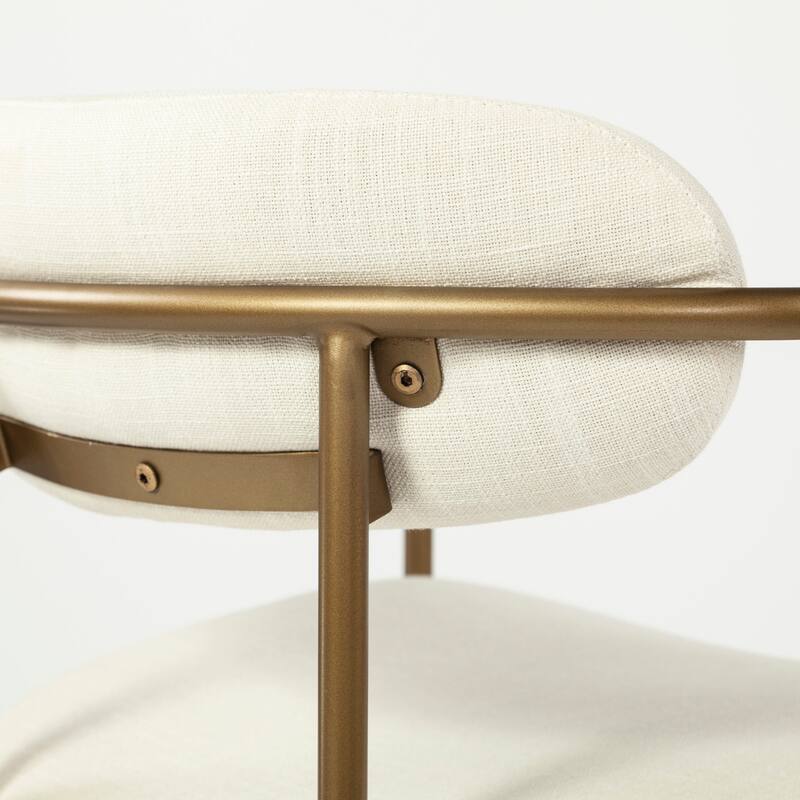 Parker I Cream Fabric Seat Gold Metal Frame Dining Chair - 22"W x 21"D x 29"H