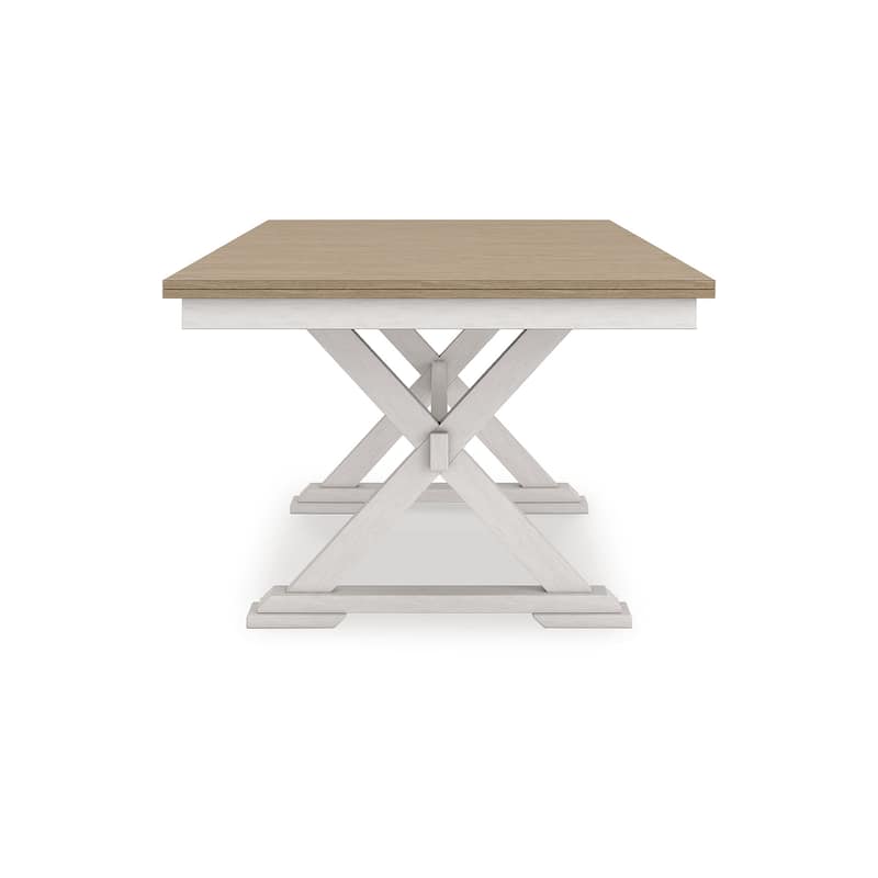 Signature Design by Ashley Westlinport Antique White/Brown Dining Butterfly Extension Table - 40" W x 78" D x 30" H