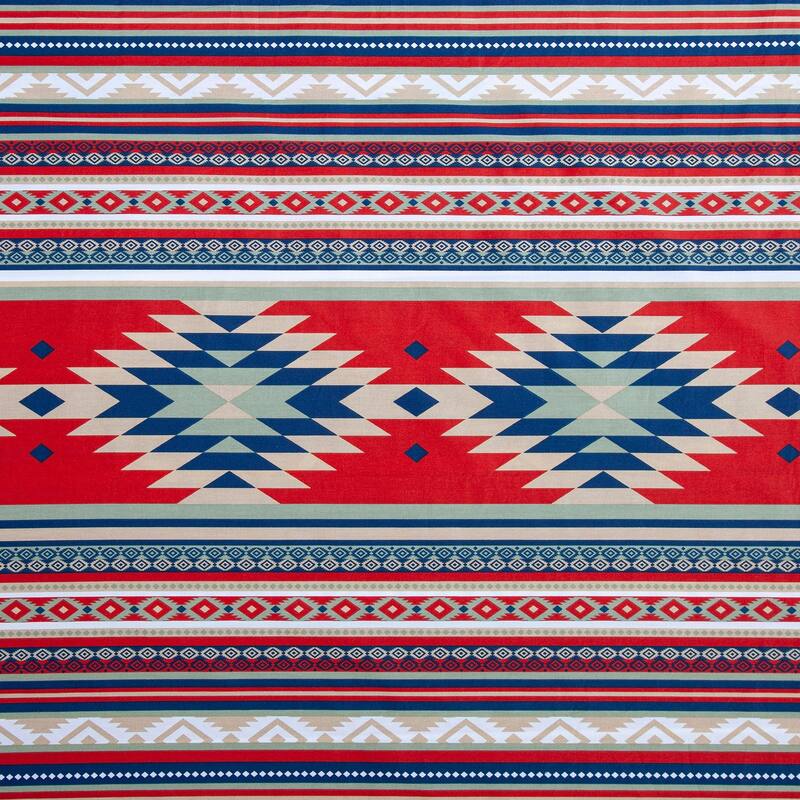 Paseo Road Del Sol Aztec Western Bedding 200TC Printed Cotton 4 Piece Sheet Set