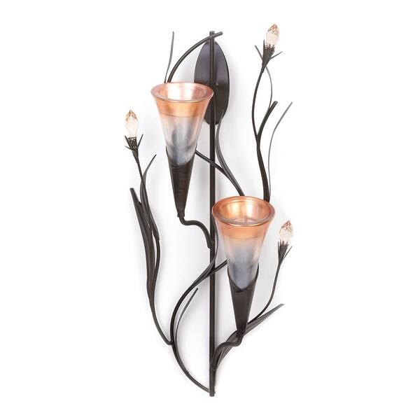 slide 1 of 2, Dawn Lilies Candle Wall Sconce