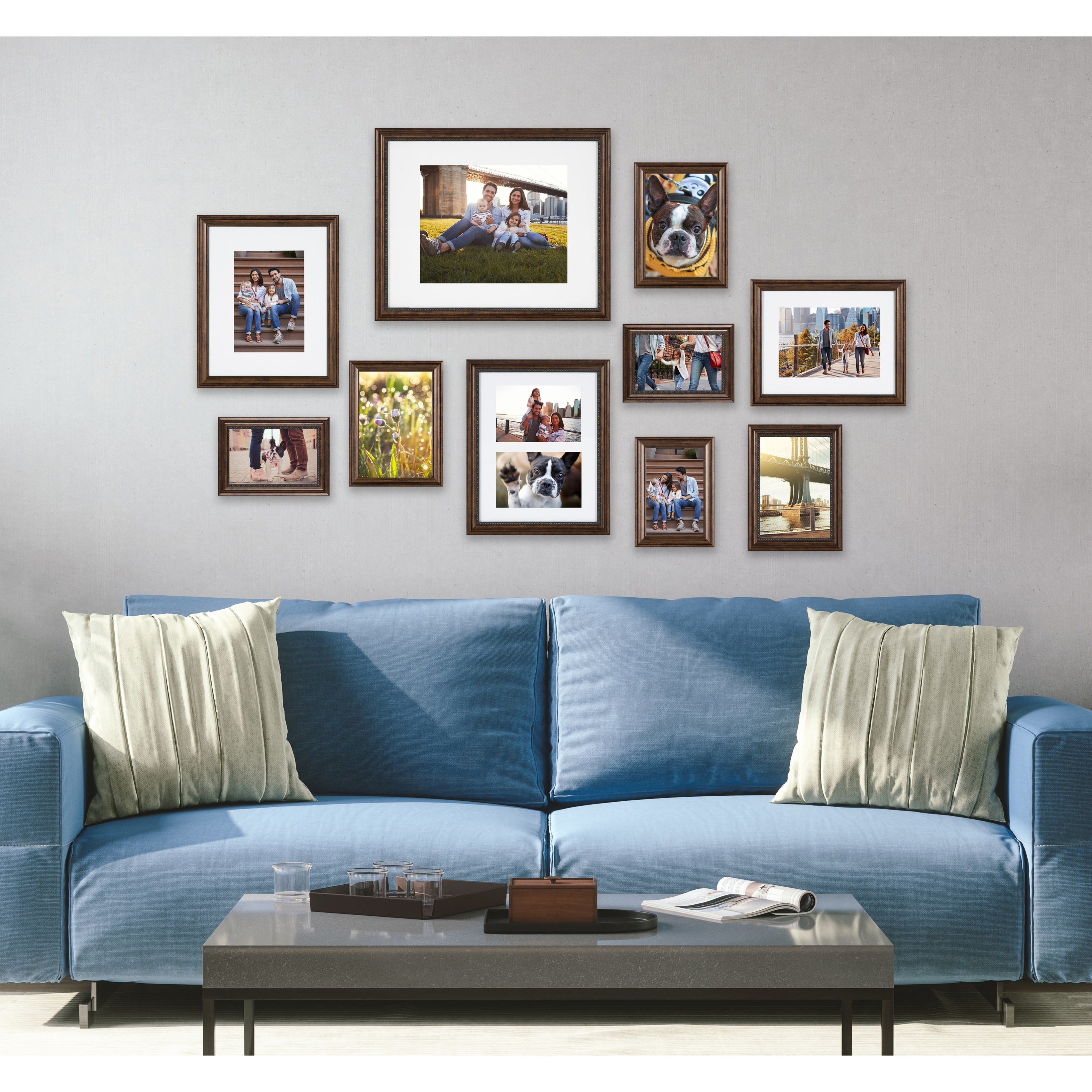 Kate and Laurel Adlynn Wall Picture Frame Set, 14 x 18 matted to