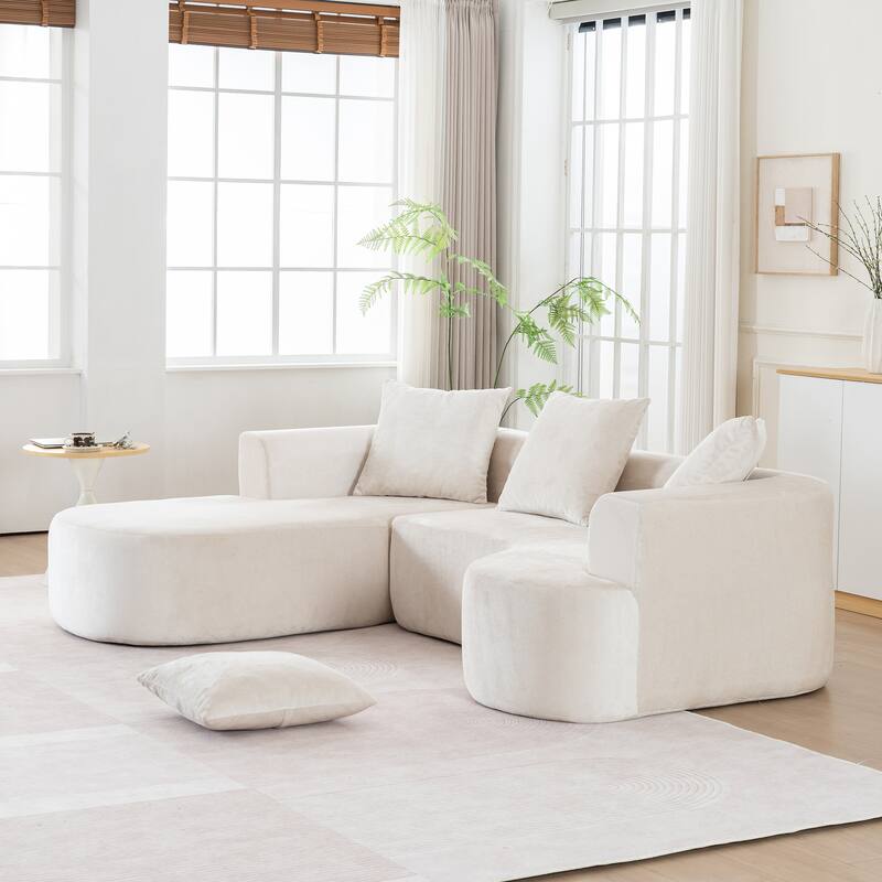 Modular L-Shaped Sectional Sofa, Deep Seat Cloud Couch, No Assembly