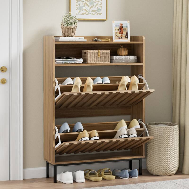 Shoe Cabinet with 2 Flip Drawers