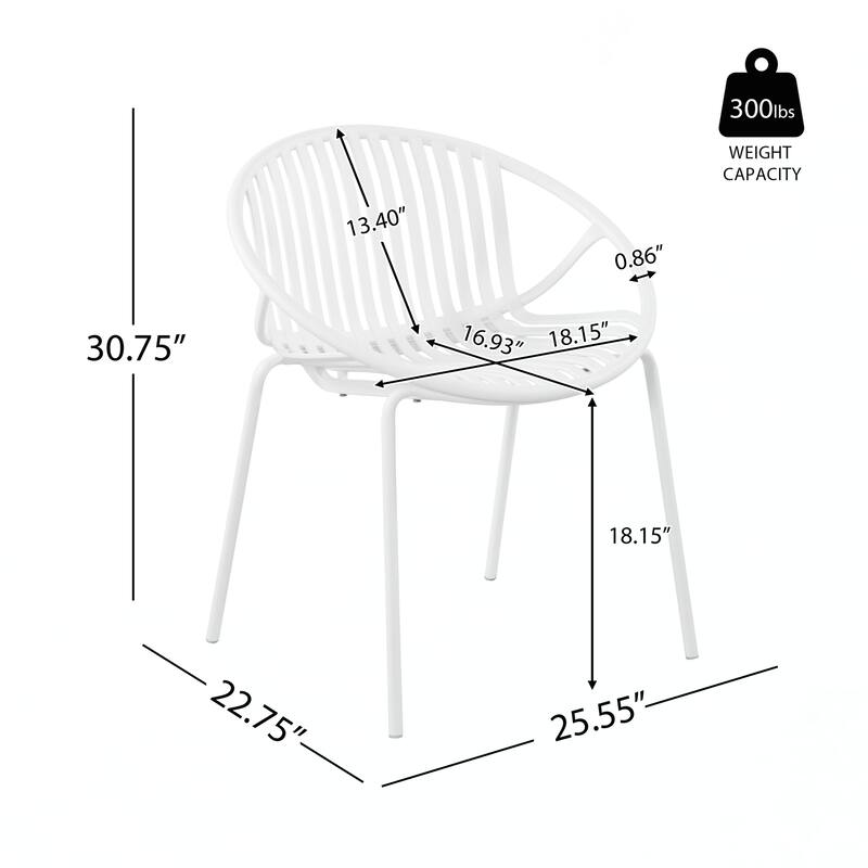 Patio Dining Chairs Stackable Chairs(Set of 2)