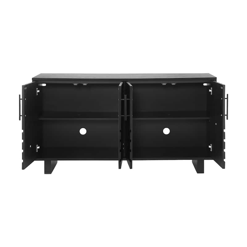 Christopher Knight Home - Lyra 59" Modern Sideboard Storage Cabinet with 4 Doors - Ash Veneer & MDF with Metal Handles