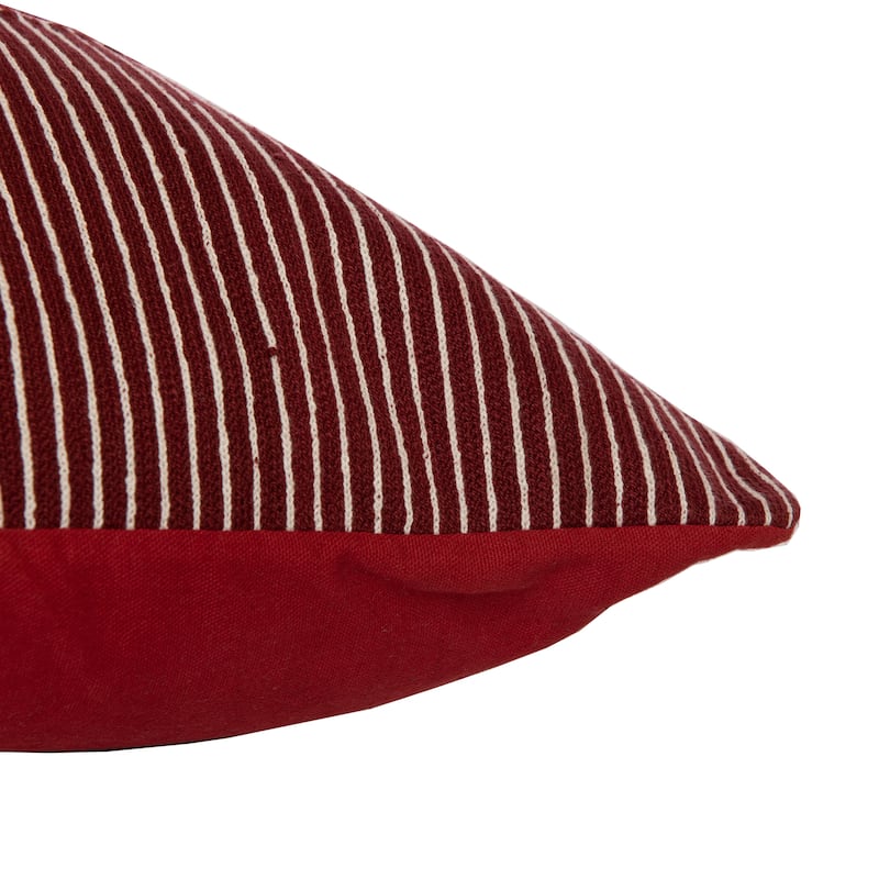 Sevita Contemporary Striped Geometric Hand-Woven Indoor Throw Pillow