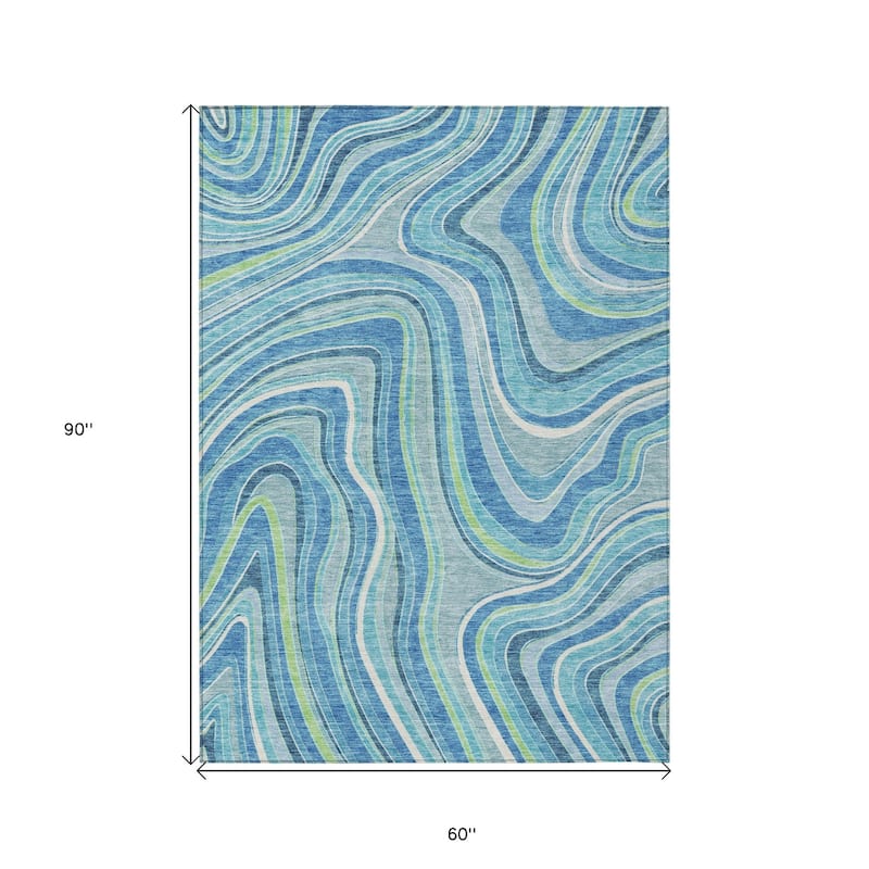 HomeRoots Abstract Transitional Rectangle Outdoor Rug