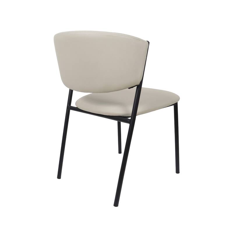 Manhattan Comfort Drift Vegan Leather Metal Side Chair - Set of 4