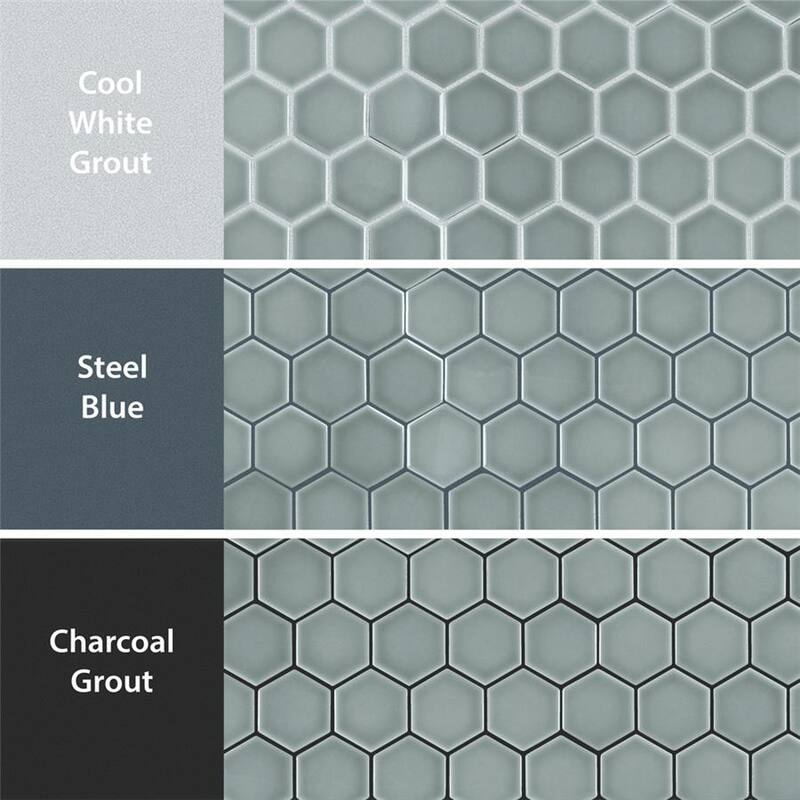 Merola Tile Tribeca 2" Hex Glossy Mist 11-1/8" x 12-5/8" Porcelain Floor and Wall Tile