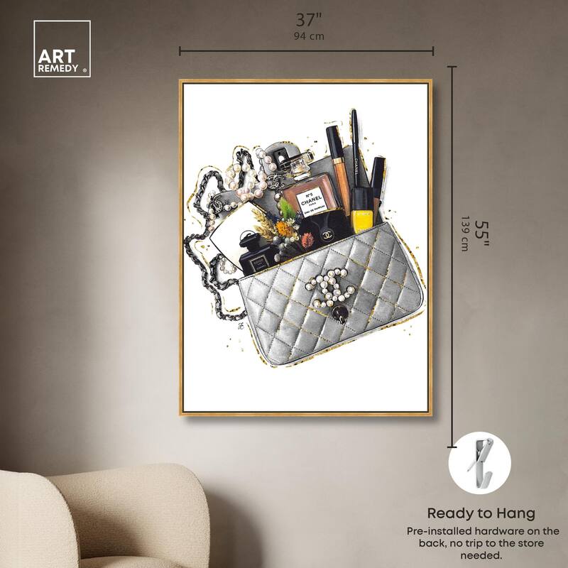 Grey Treasure Bag Canvas by Art Remedy