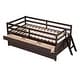 preview thumbnail 16 of 22, Solid Pine Wood Low Loft Bed Twin Size with Full Safety Fence, Ladder, Drawers - Space-Saving