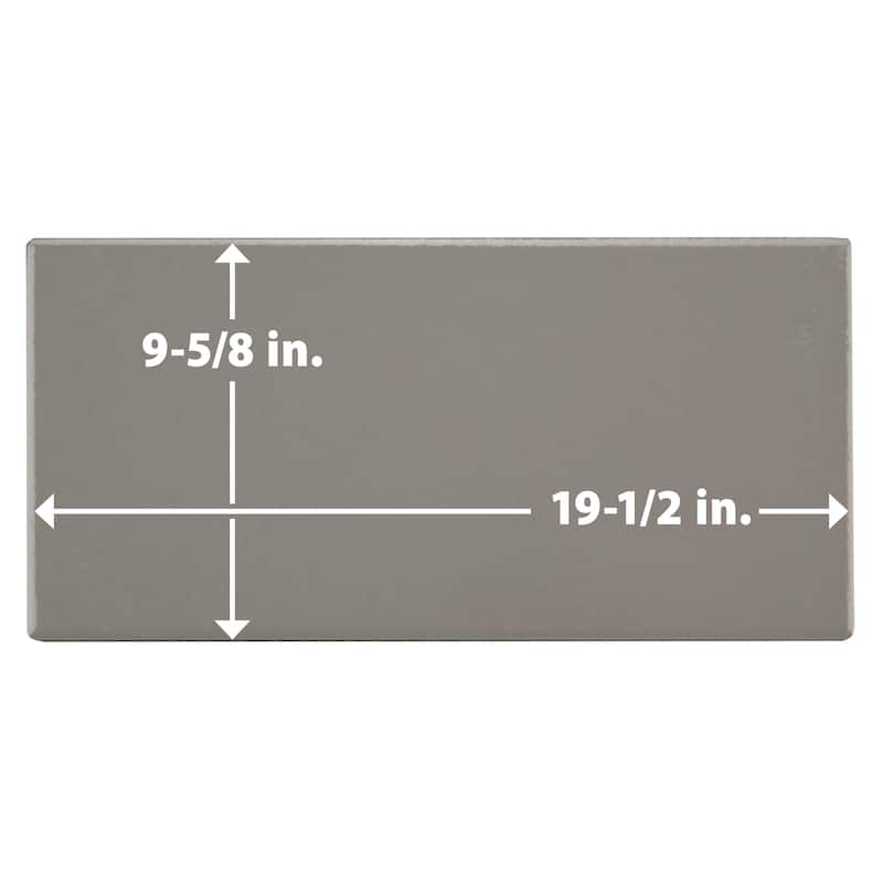 Merola Tile Piscina Brick Glossy Dark Grey 9-5/8" x 19-1/2" Porcelain Floor and Wall Tile