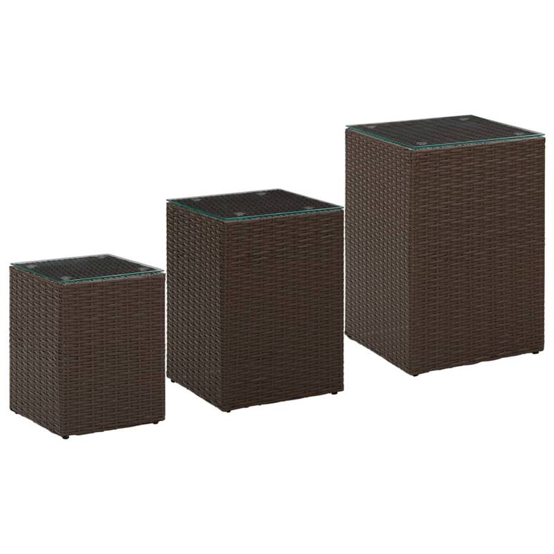 vidaXL Side Table End Table Indoor Outdoor Furniture Coffee Table Poly Rattan - 13.8" x 13.8" x 20.5"