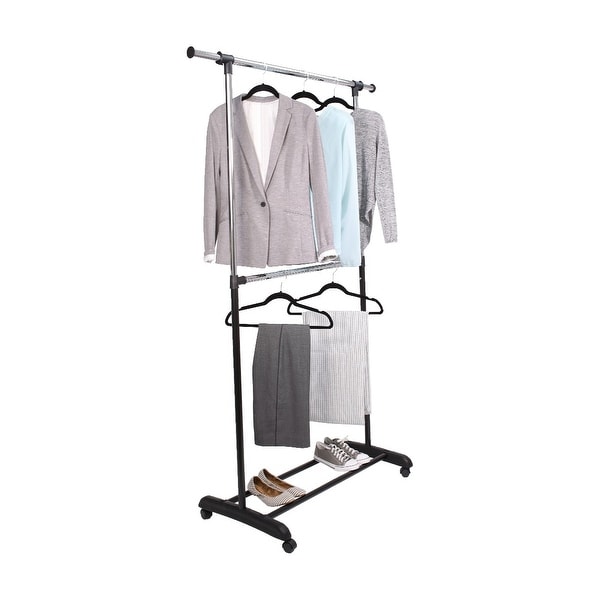 Tidy Living Adjustable 2 Tier Rolling Garment Rack