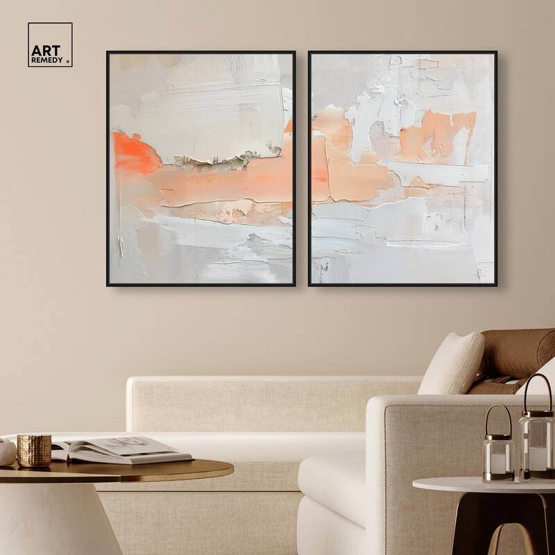 Orange Mist Halo Canvas Set of 2 by Art Remedy