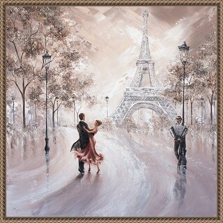 Only Us Paris by Isabella Karolewicz Framed Canvas Wall Art Print - Sylvie Beaded Gold