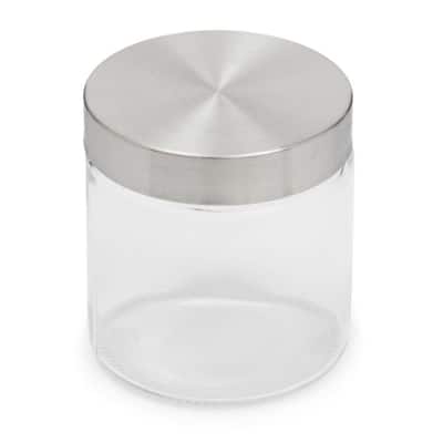 Small 25 oz. Glass Canister with Air-Tight Twist Top Lid, Clear