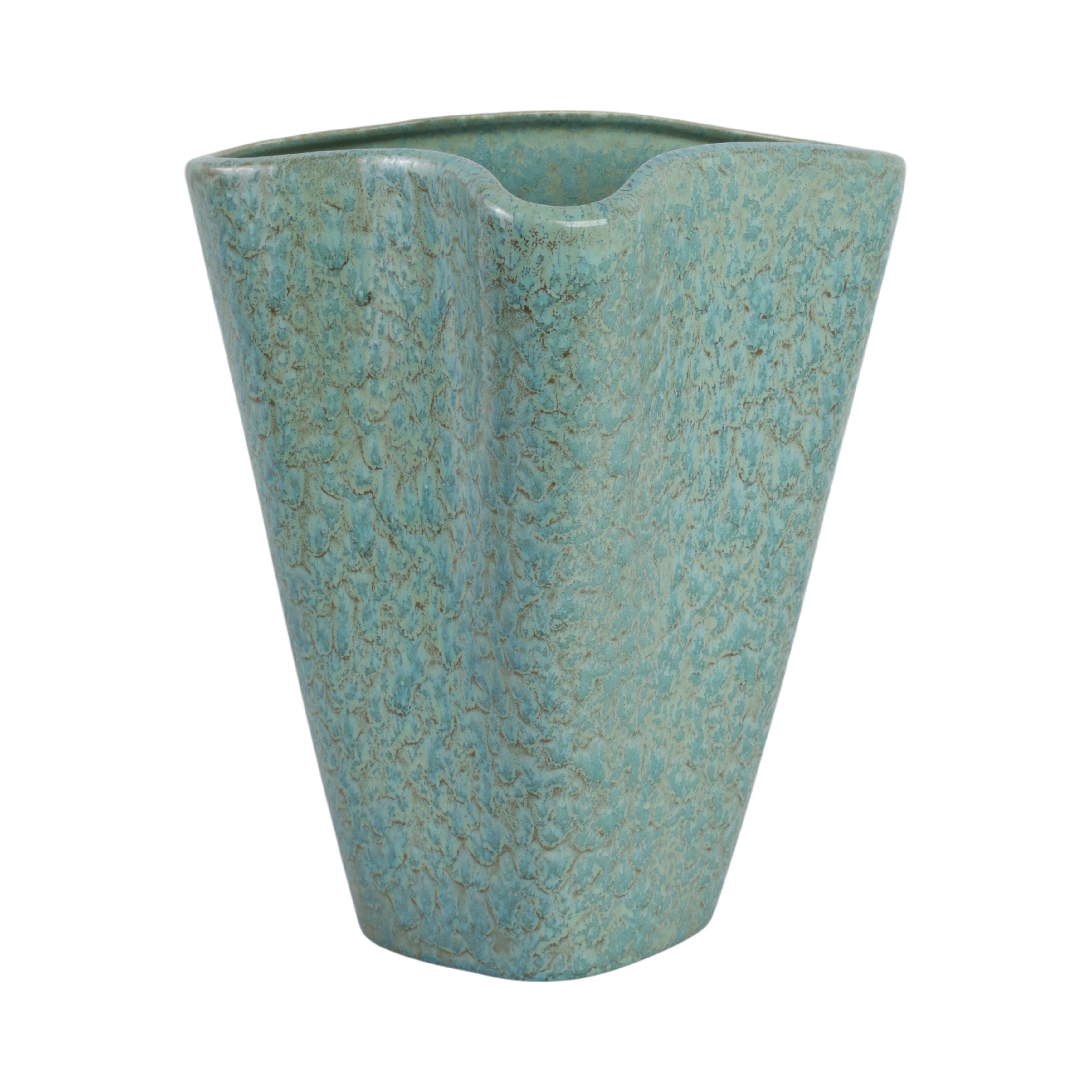 Decorative Vase - Green Ceramic Modern Textured, 13 in.