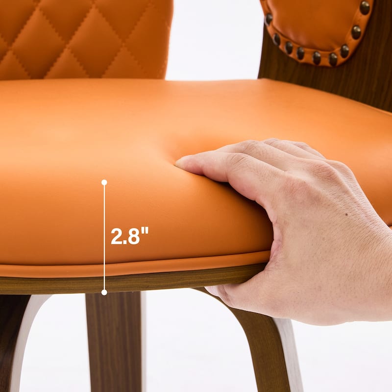 26-Inch Upholstered Swivel Counter Height Bar Stool with Armrests - 36.6"H x19.5"W x 21.3"D