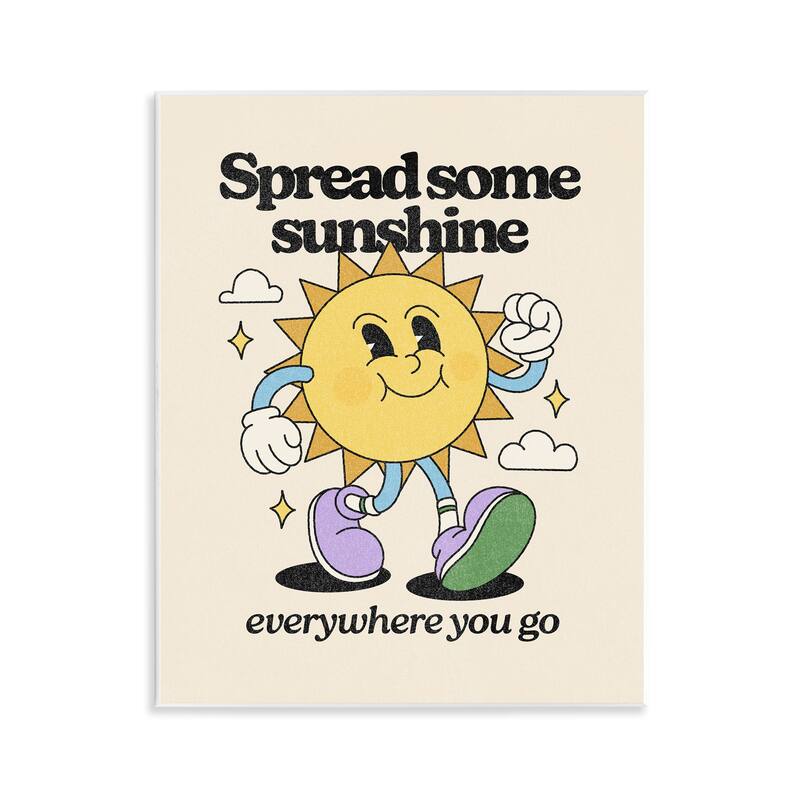 Stupell Retro Spread Some Sunshine Wall Plaque Art Design By Victoria Barnes - 11 x 14
