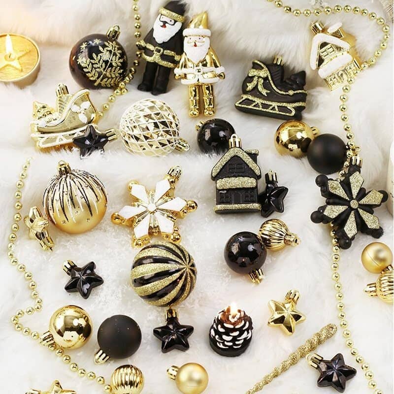50 Pcs Christmas Decoration Ball Ornaments Set for Holiday Party Wedding - N/A
