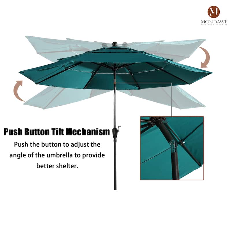 10ft Patio Market Umbrella with Double Airvent