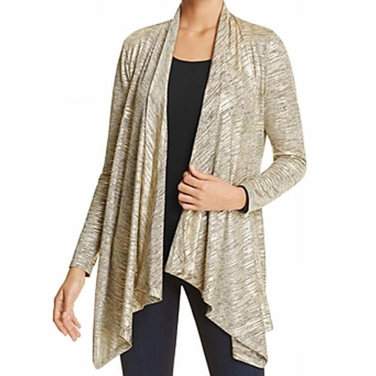 metallic gold cardigan sweater