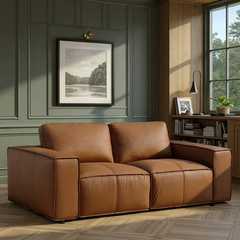 Clayton Top Grain Genuine Leather Loveseat, Sofa, or Living Room Set