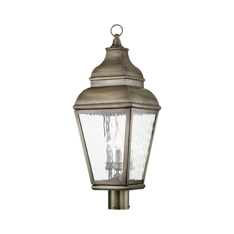 Livex Lighting Exeter 3 Light 28-1/4" High Outdoor Post Light - Vintage Pewter