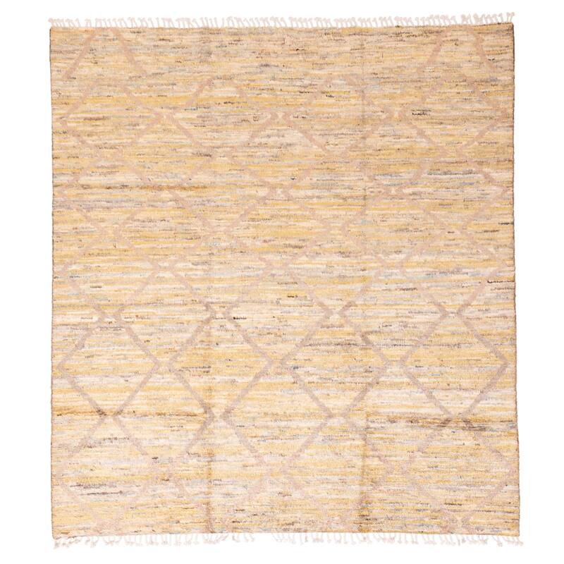 ECARPETGALLERY Hand-knotted Pak Finest Marrakesh Light Gold Wool Rug - 8'6 x 9'3