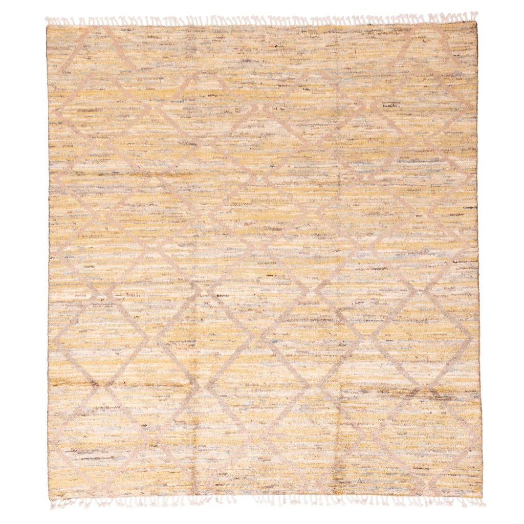 ECARPETGALLERY Hand-knotted Pak Finest Marrakesh Light Gold Wool Rug - 8'6 x 9'3
