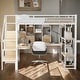 preview thumbnail 2 of 26, Metal Full Size Loft Bed with Small Wardrobe, Built-in Desk and Storage Staircase