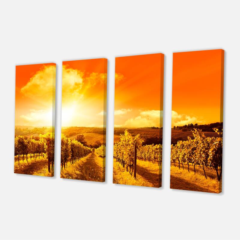 Designart "Scenic Sunset Road in Italy" Landscape Wall Art Print Canvas