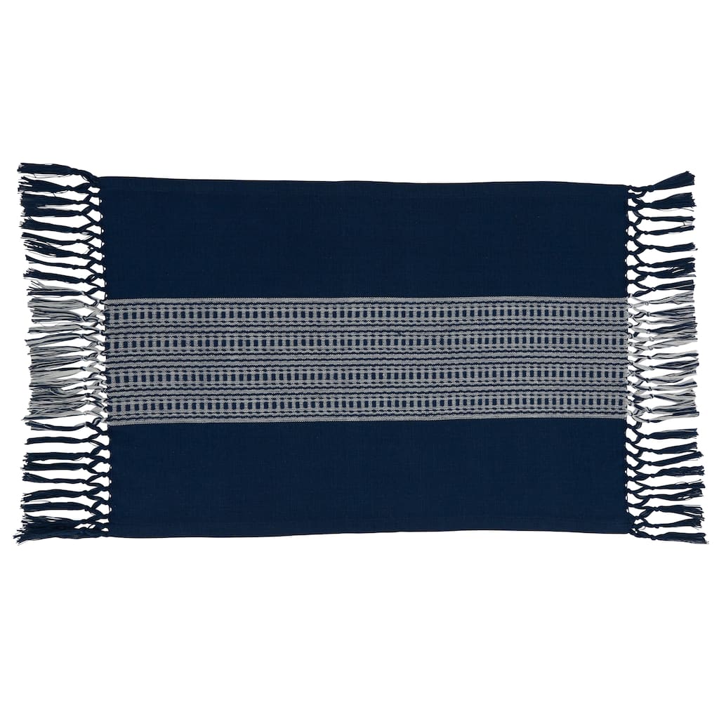 Cotton Placemats With Stripe Design - 14"x20"