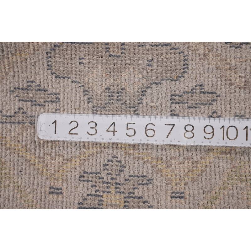 All-Over Oushak Oriental Runner Rug Handmade Brown Wool Carpet - 2'8" x 10'11"