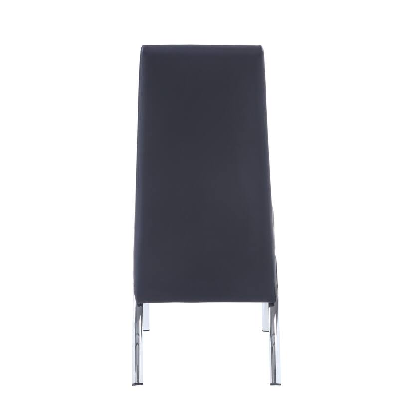 Pervis Synthetic Leather & Chrome Finish Side Chair (Set of 2)