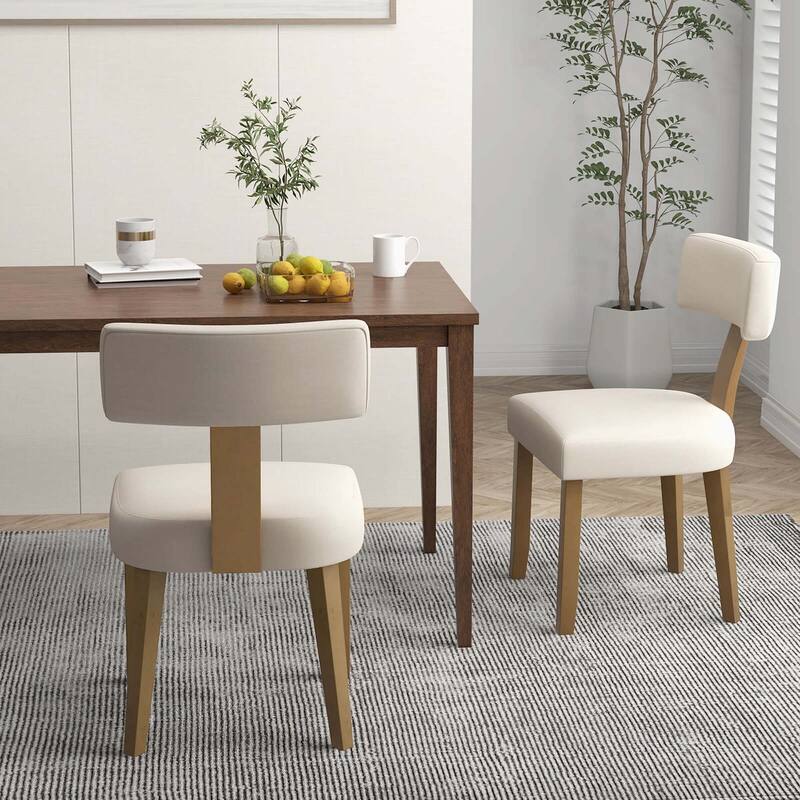 Costway Set of 2/4 Armless Dining Chairs with Curved Backrests &