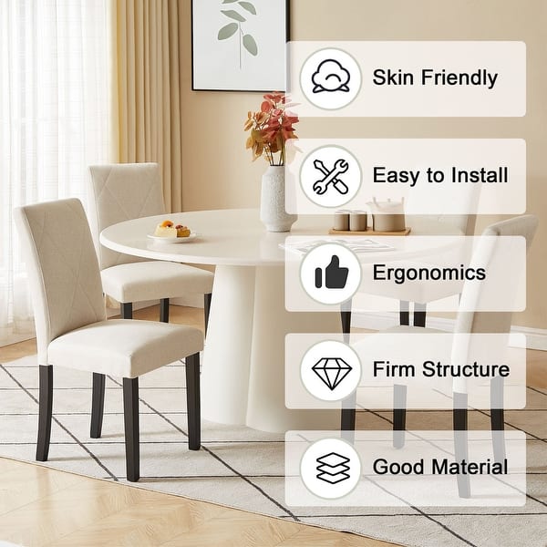 Set Of 2 Modern Dining Chairs - Faux Leather Upholstered, Double-Layer Cushion, Ergonomic Backrest, Brown - For Kitchen, Restaurant, Café