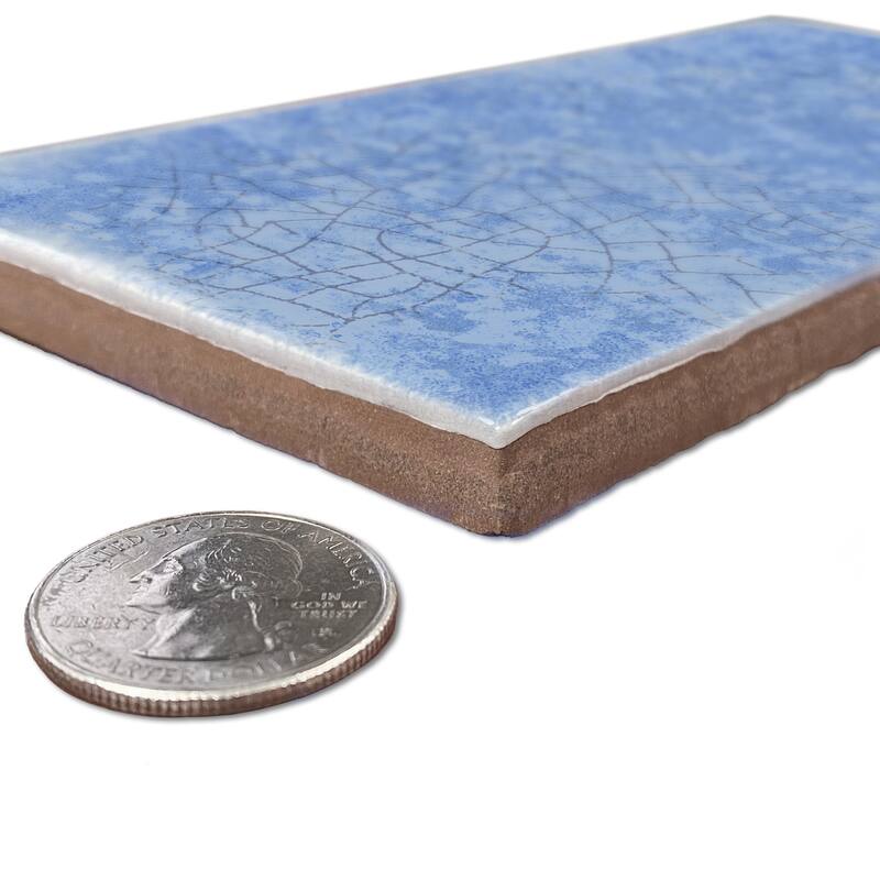 Merola Tile Myst Blue Lava 4" x 8" Ceramic Wall Tile