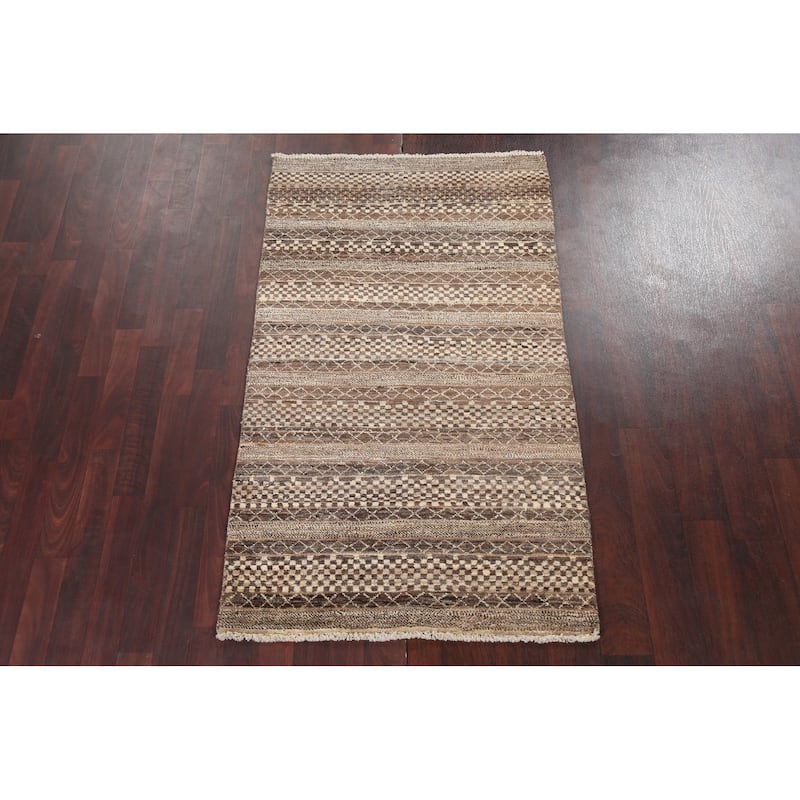 Tribal Geometric Gabbeh Kashkoli Oriental Area Rug Wool Hand-knotted - 3'0" x 5'3"