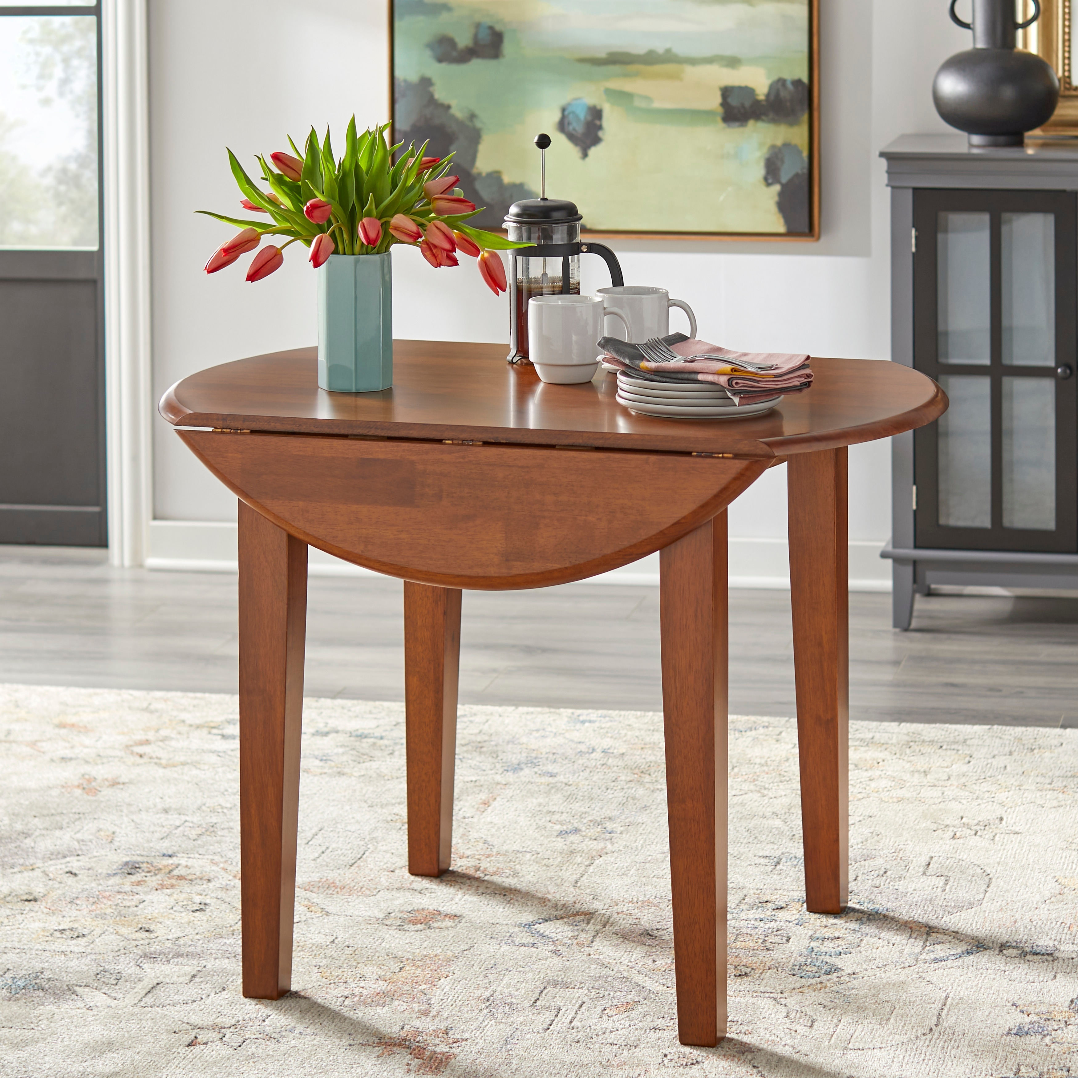 Simple Living Rollo Solid Wood Drop Leaf Dining Table - On Sale