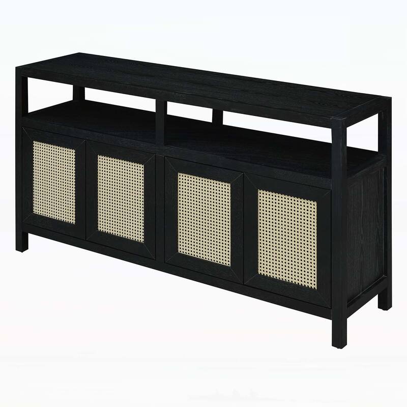 Exquisite Storage Cabinet with Wood Frame and Adjustable Shelves