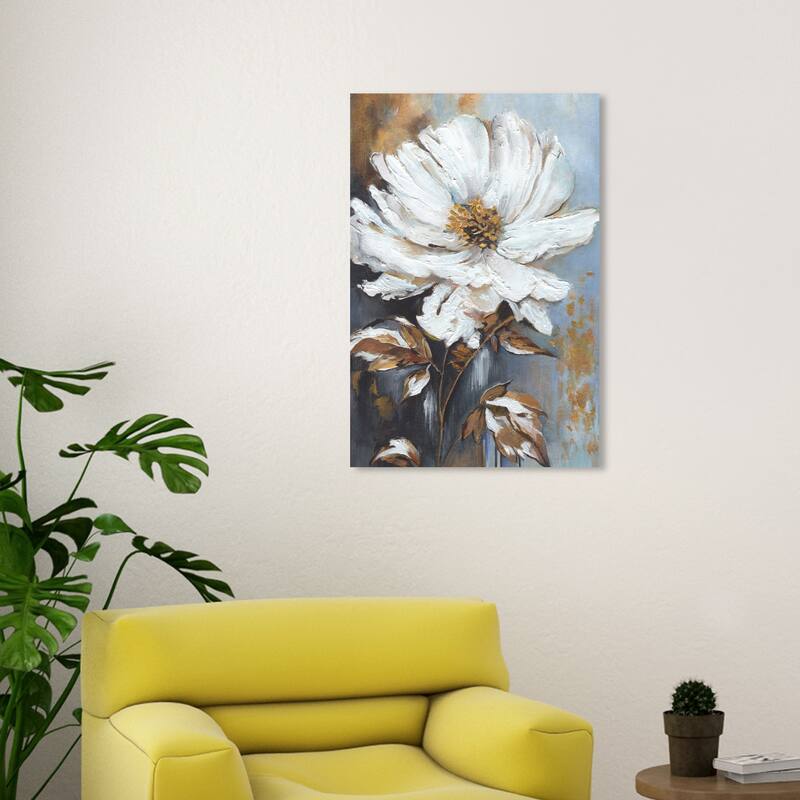 Wynwood Studio Canvas Floral and Botanical Doll Memories - Radiant Melody White and Farmhouse Wall Art Canvas Print - 30 x 20