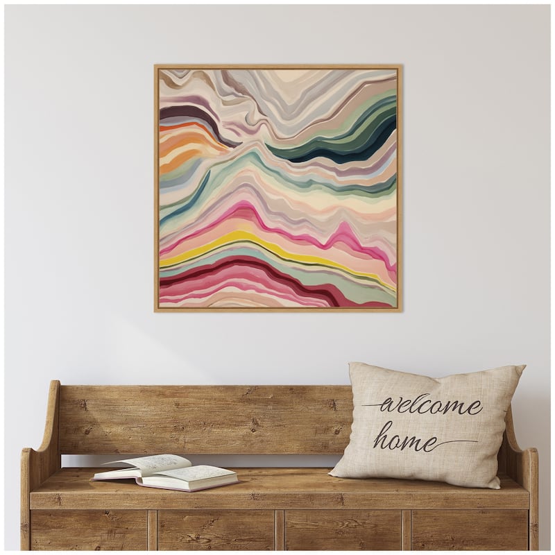 Kate and Laurel Painted Canyon Square by Amy Lighthall Framed Canvas Wall Art Print