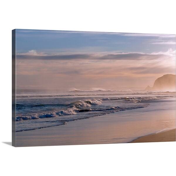 Looking Down Beach At St Kilda Dunedin At Sunset Canvas Wall Art Overstock 16441344
