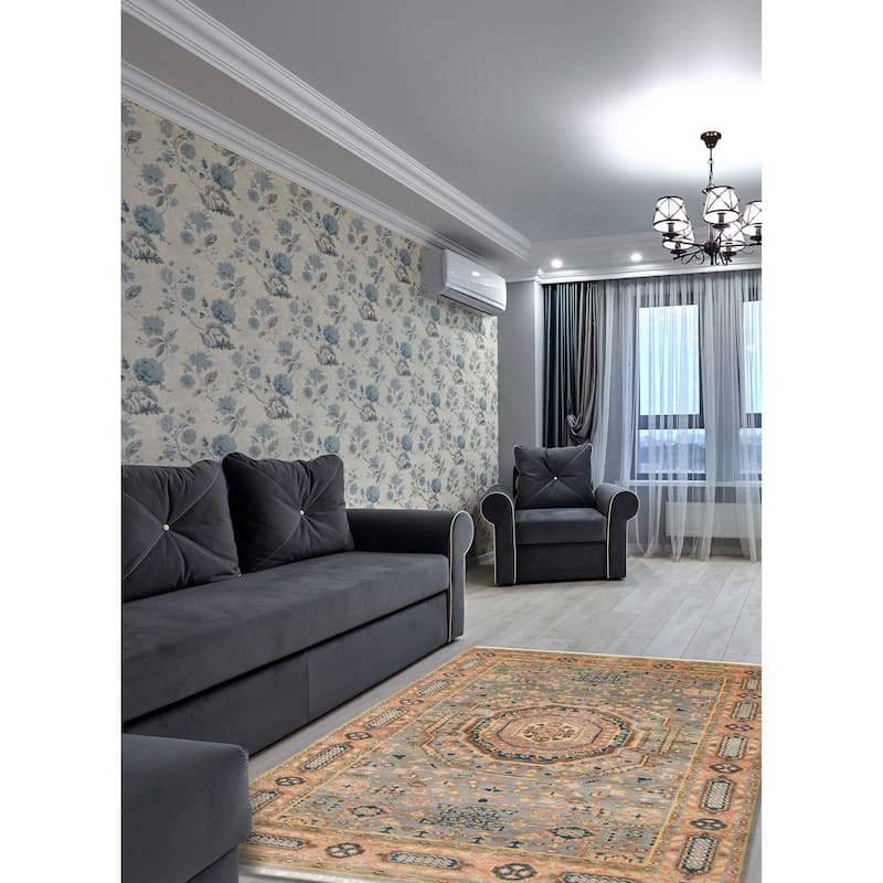 ECARPETGALLERY Hand-knotted Jules Serapi Grey Wool Rug - 4'10 x 7'2