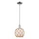 Option White Glass with Brown Rope / Polished Chrome