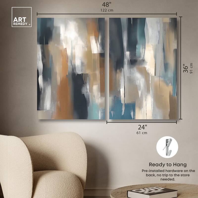 Vertical Rush Canvas Set of 2 by Art Remedy, Gallery Wrapped